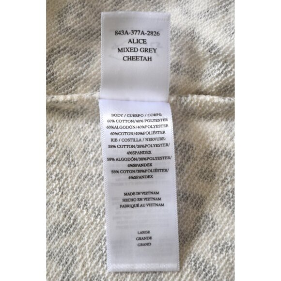 RAILS NWT ALICE COTTON BLEND MIXED GREY CHEETAH SWEATSHIRT. SIZE L - Picture 10 of 11